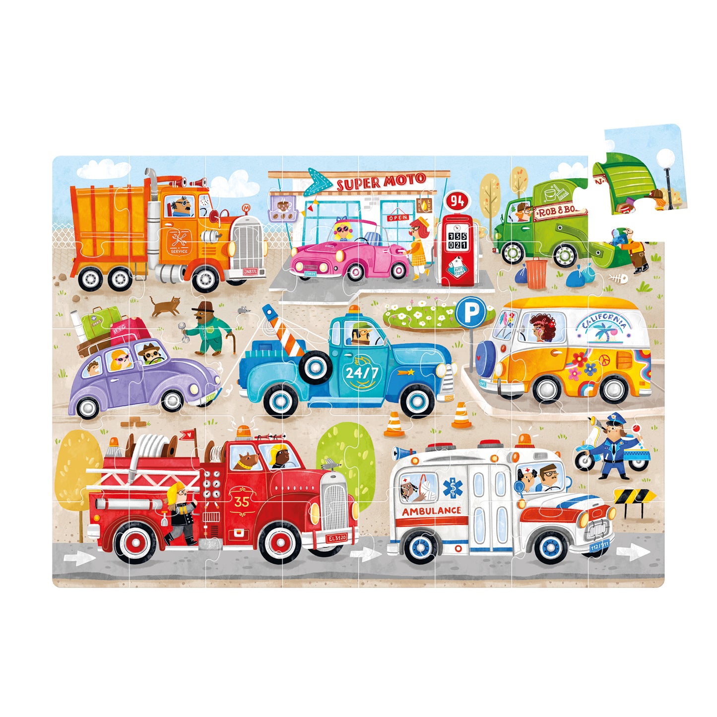 Moto Jumbo Puzzle Cars