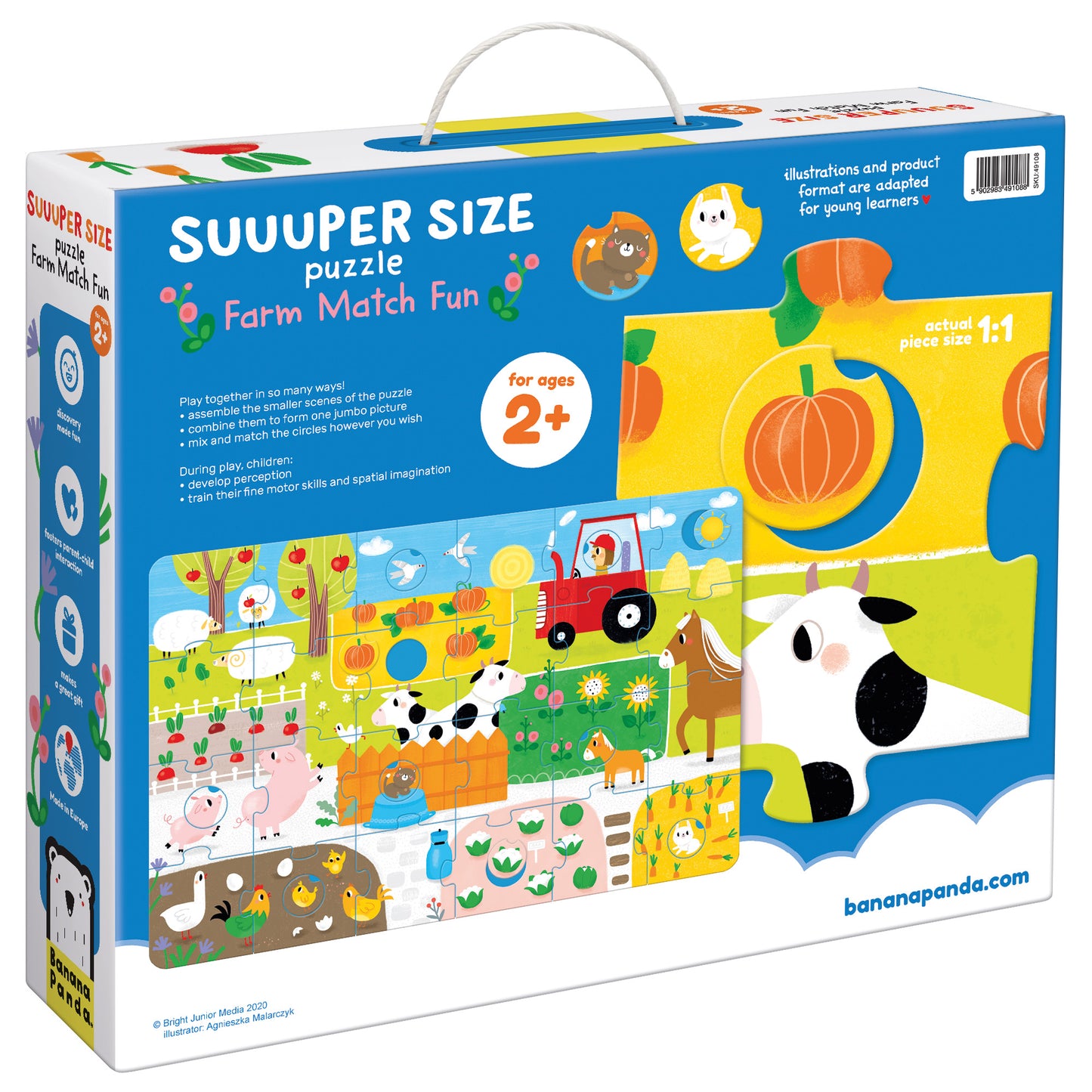 Dėlionė Suuuper Size Puzzle Farm Match Fun - Banana Panda